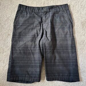 Calvin Klein Boys Dark Gray Striped Chino Shorts Size 14